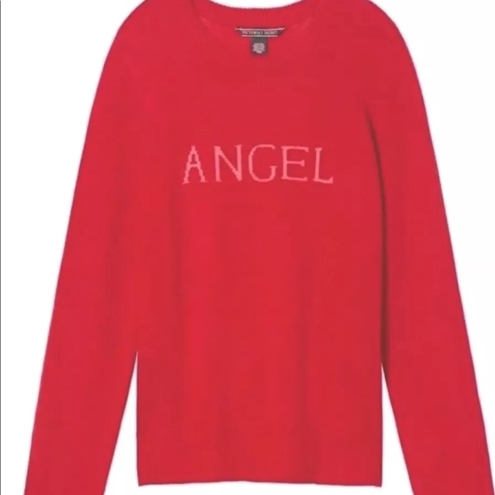 NWT Pink Victoria’s Secret “angel” logo  sweater L